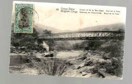 CP N° 58 « Chemin De Fer Du Bas – Congo – Pont Sur Le Pozo » Ayant Circulé De LUSAMBO Vers MONS (1921) - Brieven En Documenten