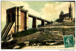 Ascenseurs De Notre-Dame De La Garde à Marseille (13) - CPA) - Funiculaires