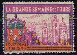 France Vignettes - Grande Semaine De Tours - Neuf Sans Gomme - Tourism (Labels)