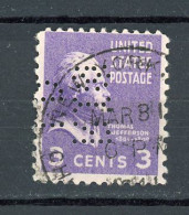 USA : - JEFFERSON N° Yvert 372 Obli. & PERFORÉ "BDEI" - Perfin