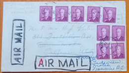 CANADA 1953, TORNED COVER, USED TO USA, RETURN TO SENDER, MULTI 9  KING STAMP, NANAIMO CITY CANCEL - Cartas & Documentos