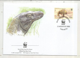 Official FDC, WWF, Komodo, INDONASIA, JAKARTA, 13 Agustus 2000 - FDC