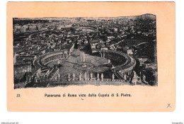 Rome, Panorama Di Roma Visto Dalla Cupola Di S. Pietro Old Postcard Unused B210710 - Tarjetas Panorámicas