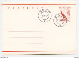 Norway Postal Stationery Letter Cover Postbrev Postmarked 1982 B171020 - Interi Postali