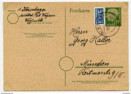 Germany Postal Stationery Postcard Postkarte Travelled 1954 Uprated Notopfer Berlin B171020 - Postales - Usados