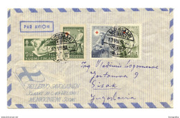 Pellervo Savolainen Company Air Mail Letter Cover Posted 1954 To Sisak - Red Cross Stamps B201101 - Covers & Documents