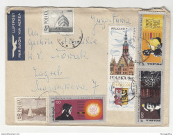 Poland Multifranked Letter Cover Posted Air Mail 197? To Zagreb B210210 - Cartas & Documentos
