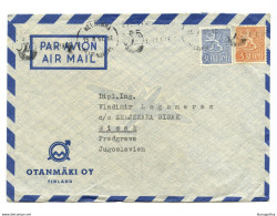 Otanmäki Oy, Helsinki Company Air Mail Letter Cover Posted 1957 To Sisak B201101 - Briefe U. Dokumente