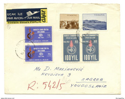 Turkey Multifranked Letter Cover Posted Air Mail 1964 Beyoglu To Zagreb B201101 - Storia Postale