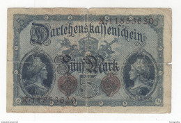 German Empire Darlehenskassenschein 5 MARK 1914 B201001 - 5 Mark