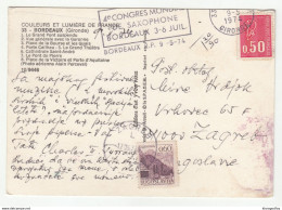 Bordeaux Postcard Posted 1974 To Zagreb Taxed /ported/ With Definitive Stamp B200701 - Timbres-taxe