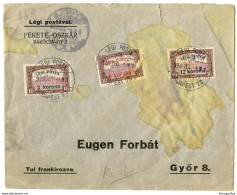 Hungary Air Mail Letter Cover Posted 1920 Budapest To Györ B200401 - Briefe U. Dokumente