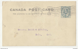 Canada KEVII Postal Stationery Postcard Posted 1911 Toronto To Bala B210526 - 1903-1954 De Koningen
