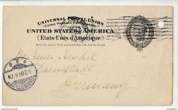 U.S. Postal Stationery Postcard Posted 1906 NYC To Darmstadt B210526 - Sonstige & Ohne Zuordnung