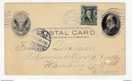U.S. Postal Stationery Postcard Posted 1907 NY To Hamburg B210526 - Other & Unclassified