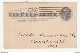 Union Line, Pennsylvania Railroad Co. Pre-printed Postal Stationery Posted 1895  Chicago Pmk B210320 - ...-1900