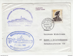 Germany Schiffspoststempel KM-Boot Konstanz Ship Mail Posted 1968 B200210 - Autres (Mer)