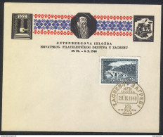 Yugoslavia (Kingdom), 500 Years Of Gutenberg Printing Press FDC 1940 B170404 - FDC