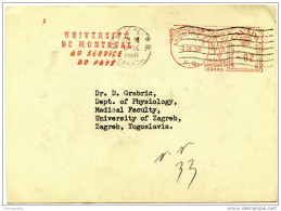 Canada Meter Stamp And Slogan Postmark Montreal On Card Travelled 1960 To Yugoslavia Bb160115 - Stamped Labels (ATM) - Stic'n'Tic