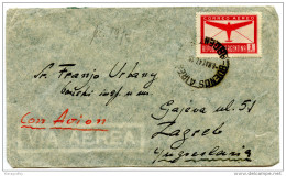 Argentina Air Mail Letter Cover Travelled 1947 To Yugoslavia Bb151014 - Posta Aerea