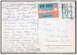 Esperanto Cinderella Advertising Stamp On Postcard Finland, Lentuankoski, Kuhmo Travelled 1979 Bb151007 - Esperanto