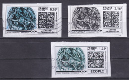 3  Timbres 2 LP + 1 ECOPLI SUR FRAGMENT (2 COULEURS + 1 NOIR ET BLANC) - Sellos Imprimibles (Montimbrenligne)