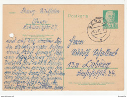 DDR, Postal Stationery Postkarte Travelled 1961 Gera Pmk B180210 - Postkaarten - Gebruikt