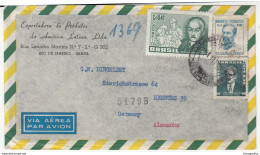 Brasil, Exportadora De Produtos Da America Latina, Ltd. Airmail Letter Cover Travelled 1956 To Hamburg B180122 - Briefe U. Dokumente