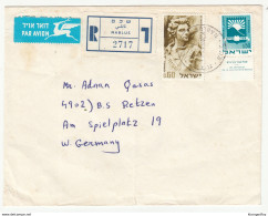 Israel, Registered Airmail Letter Cover Travelled 1971 Nablus Pmk B180122 - Lettres & Documents