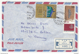 Israel, Registered Airmail Letter Cover Travelled 1971 Nablus Pmk B180122 - Lettres & Documents