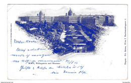 Wien, Volksgarten Und Museum Old Postcard Posted 1901 Wien To Károlyváros Karlovac B210220 - Museums