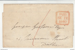 Ireland Prephilately Letter Travelled 1840 Moneygall? To Dublin B190615 - Voorfilatelie