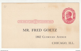 US, Fred Goetz, Chicago Pre-printed Postal Stationery Postal Card Unused 1913 B190601 - 1901-20