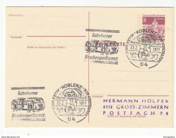 Berlin, Postal Stationery Postkarte Postmarked Koblenz 1971 Special Pmk B190220 - Postkaarten - Gebruikt