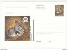 Slovenia, Poljska Jerebica Grey Partridge Illustrated Postal Stationery Dopisnica Unused B181215 - Rebhühner & Wachteln