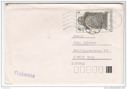 Clocks Stamps Travelled 1979 Czechoslovakia To Austria Bb160429 - Clocks