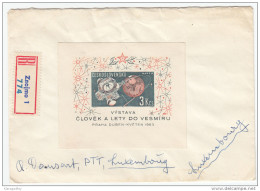 Space Stamps Registered Travelled 1963 Czechoslovakia To Luxembourg Bb160429 - Otros & Sin Clasificación