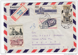 Space Stamps On Registered Air Mail Letter Cover Travelled 1967 Czechoslovakia To Yugoslavia Bb160301 - Autres & Non Classés