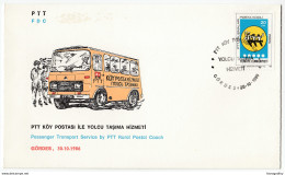 Passenger Transport Service By PTT Rural Postal Coach Special Letter Cover And Postmark 1986 Bb170325 - Storia Postale