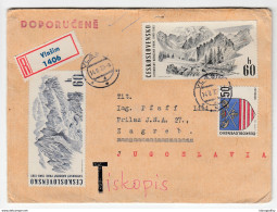 Registered Letter Cover Travekked 1970 Vlasim To Zagreb Bb170325 - Storia Postale