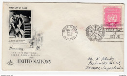 United Nations 12 FDCs Travelled 1953-57 New York To Zemun B Bb170325 - Cartas & Documentos