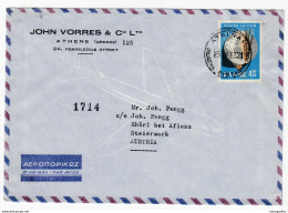 John Vorres Company 6 Air Mail Letters Cover Travelled 1960s Athens To Thörl Bei Aflenz Bb161210 - Covers & Documents