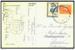 Esperanto Netherlands 1954 Congress Special Postmarks On Postcard Haarlem Travelled Bb150916 - Esperanto