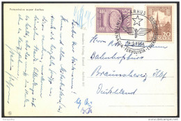 Esperanto Denmark 1958 Arhus Railway Workers Congress Special Postmarks On Postcard Travelled Bb150916 - Esperanto