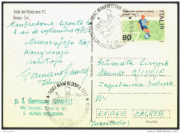 Esperanto Italia 1980 51st Italian Congress Special Postmarks On Postcard Roma Eur Travelled Bb150916 - Esperanto