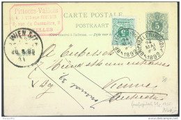 Belgium Old Postal Stationery Postcard Carte Postale Postkaart Travelled 1892 Bb - Other & Unclassified