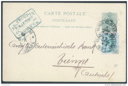 Belgium Old Postal Stationery Postcard Carte Postale Postkaart Travelled 1891 Bb - Andere & Zonder Classificatie