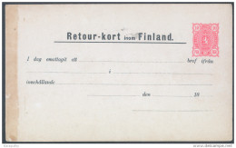 Finland Postal Stationery Answer Postcard Retour-kort Unused Bb - Enteros Postales