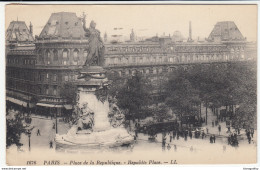 Paris Place De La Republique Old Postcard Travelled 1926 To Ljubljana B170105 - Places, Squares