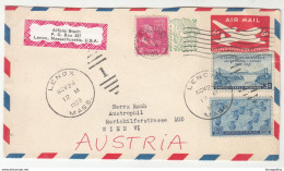 1c Overprinted Postal Stationery Letter Cover Posted 1959 Lenox To Austria - Uprated - Christmas Seals B191215 - 1941-60
